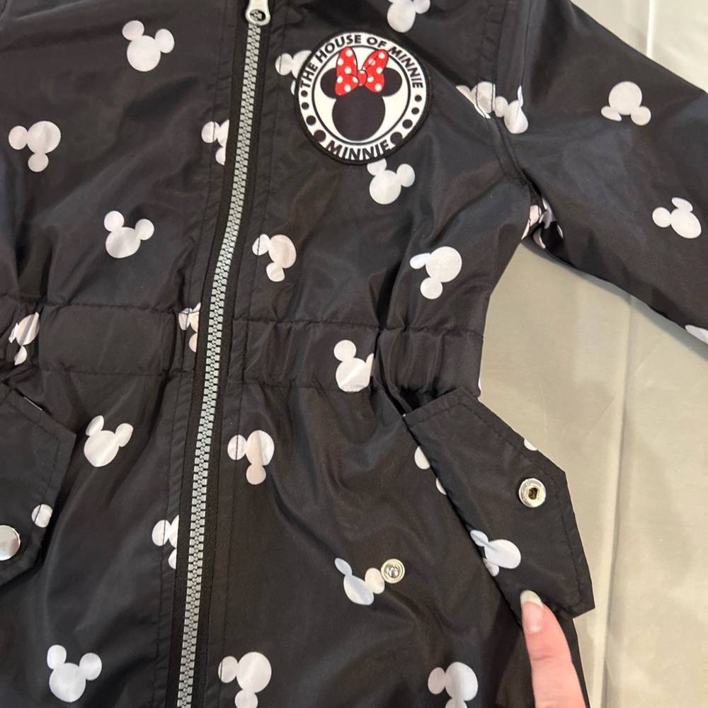 Disney Junior Minnie Mouse Girls Black Zipper Front Hooded Jacket 2T - Picture 6 of 11